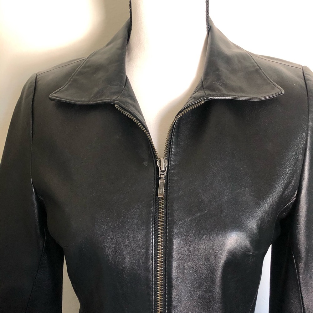 leather jacket, - Picture 3 of 5